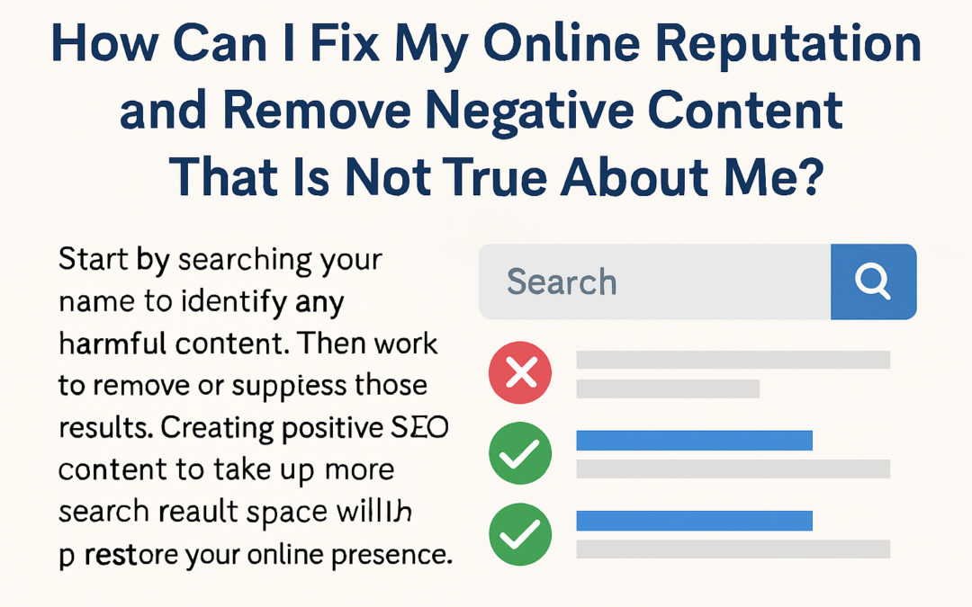 How Can I Fix My Online Reputation and Remove Negative Content That Isn’t True?