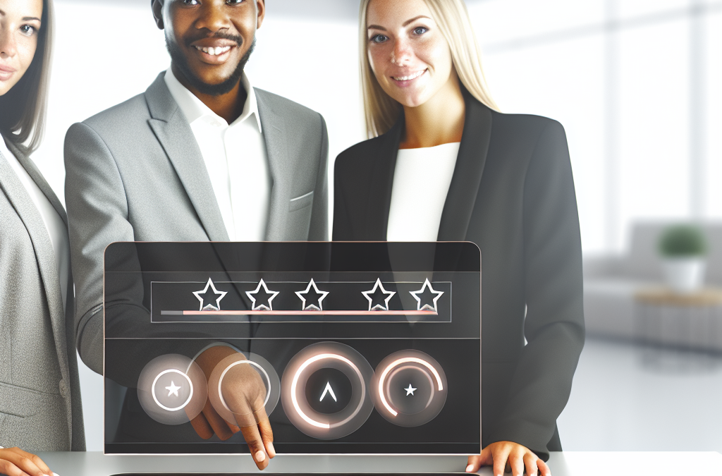 Team reviewing online ratings and search visibility to improve business trust and reputation